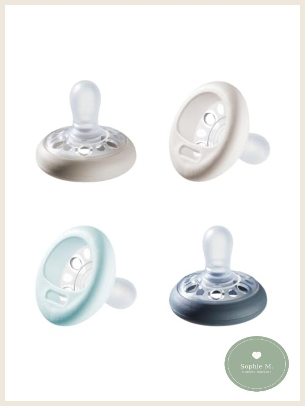 Breast-Like Silicone Pacifier 0-6 Months Symmetrical BPA-Free 4 Pack